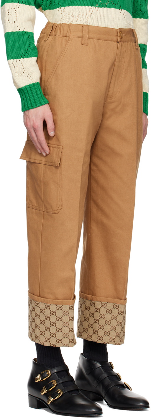 Gucci Brown GG Cuff Cargo Pants