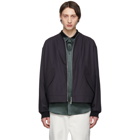 Jil Sander Blue Poplin Seattle Bomber Jacket