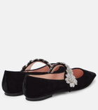 Roger Vivier Babies embellished velvet ballet flats