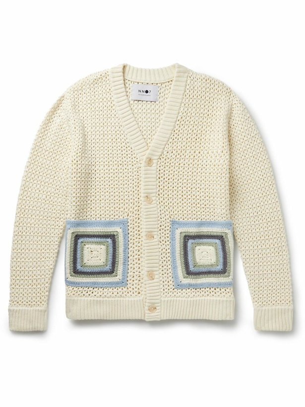 Photo: NN07 - 6560 Crocheted Cotton Cardigan - Neutrals