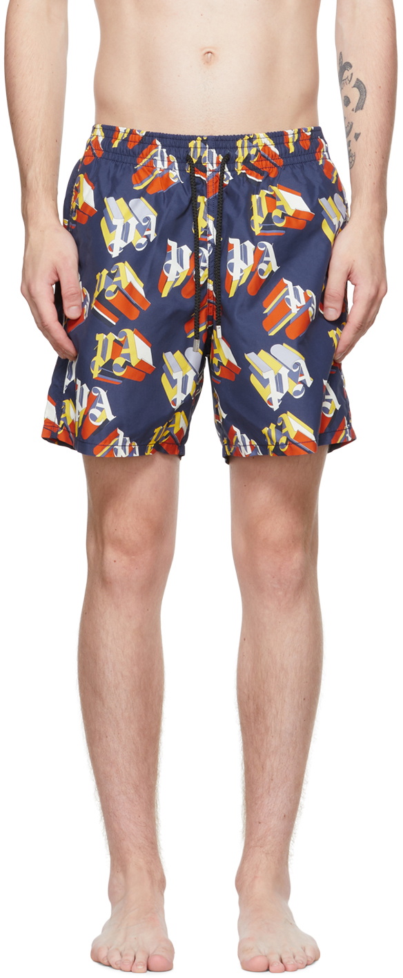 Palm Angels Vilebrequin Swim Shorts Orange Floral