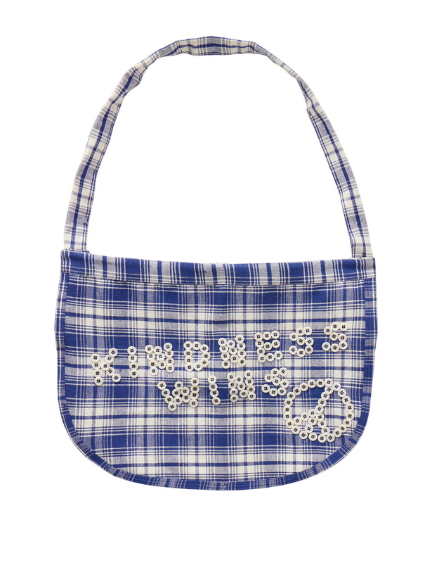 Photo: Story mfg. - Big Shop Embellished Checked Cotton Tote