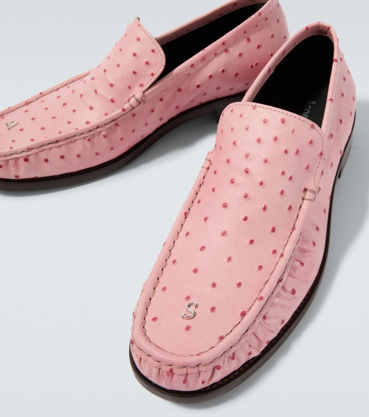 Acne Studios Ostrich-effect leather loafers