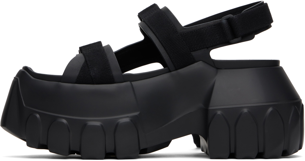 Rick Owens Black Hollywood Mega Tractor Sandals