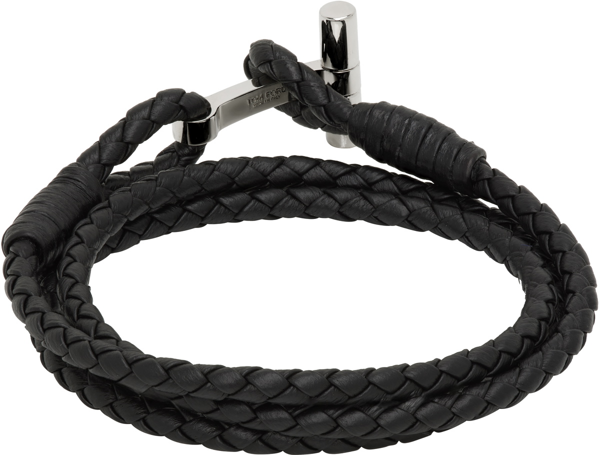 TOM FORD Braided Leather T Bracelet