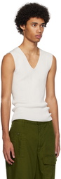 132 5. ISSEY MIYAKE Gray Ribbed Tank Top