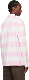 Polo Ralph Lauren Pink & White Classic Fit Polo Bear Jersey Rugby Polo