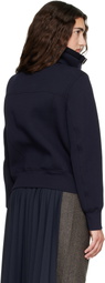 sacai Navy Sponge Sweat Blouson Jacket