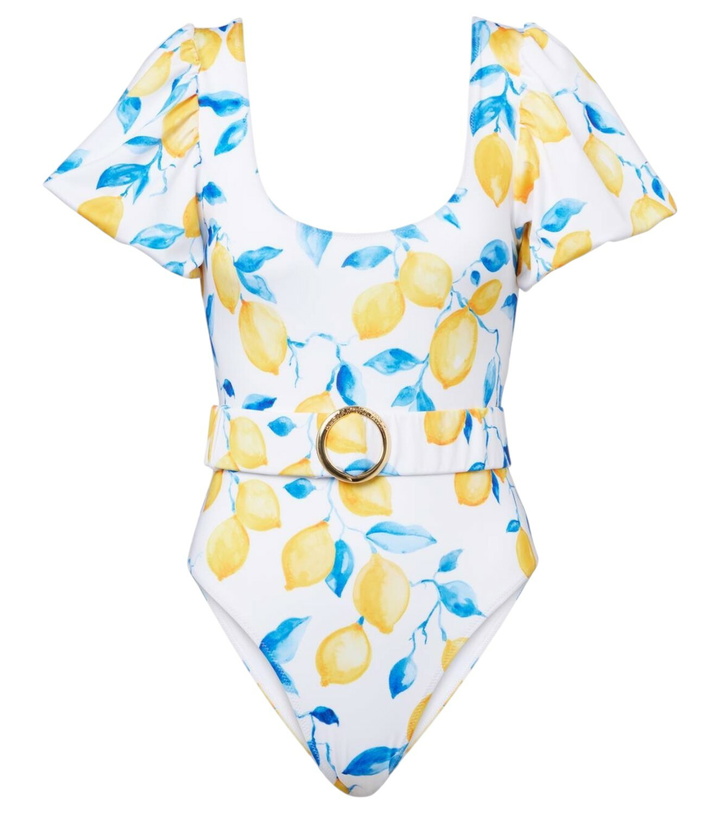 Photo: Alexandra Miro Jeanie belted printed swimsuit
