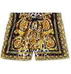 Versace - Slim-Fit Short-Length Printed Swim Shorts - Black