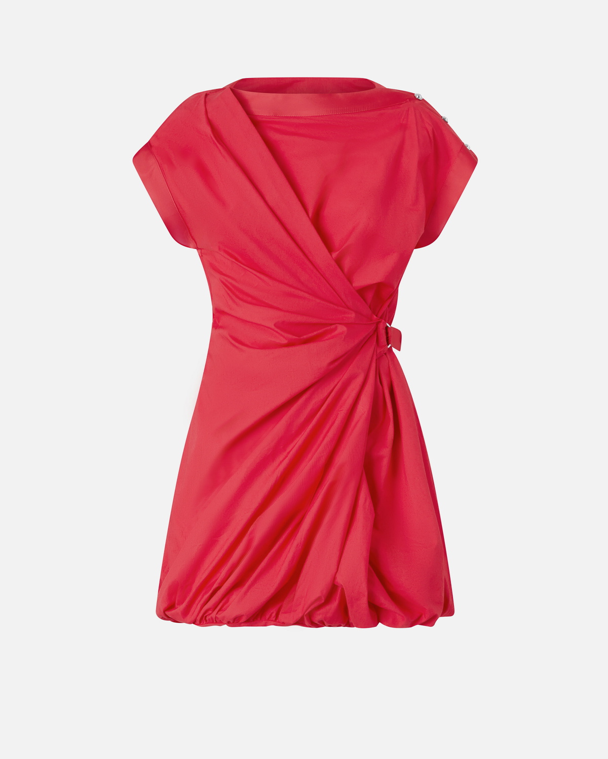 Pinko Poplin Dress With Crisscross Salsa Red