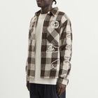 ICECREAM Men's Multi Logo Check Ls Shirt in Brown