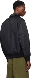 Hugo Black Recycled Nylon Bomber Jacket