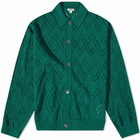 Eastlogue Men's Crochet Cardigan in Green