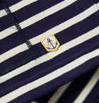 Armor Lux - Striped Mock-Neck Cotton-Jersey Sweatshirt - Blue