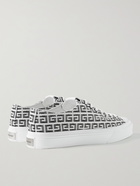 GIVENCHY - City Leather-Trimmed Logo-Jacquard Canvas Sneakers - Black