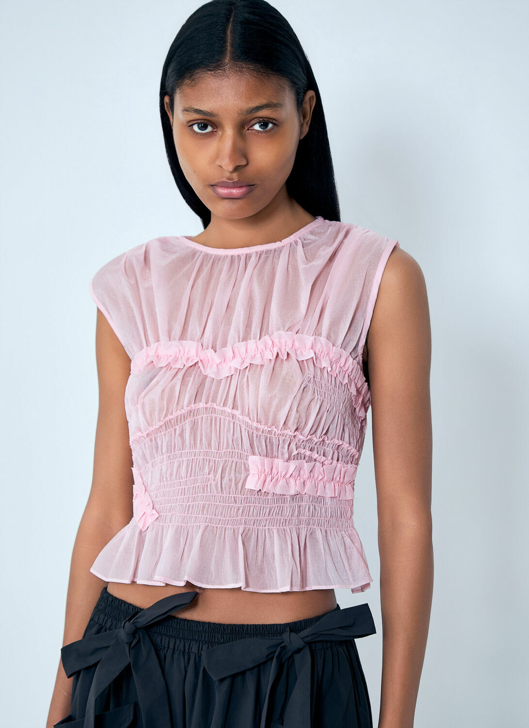 Cecilie Bahnsen Sheer Ruffle Blouse