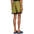 Dries Van Noten Green Mesh Overlay Shorts