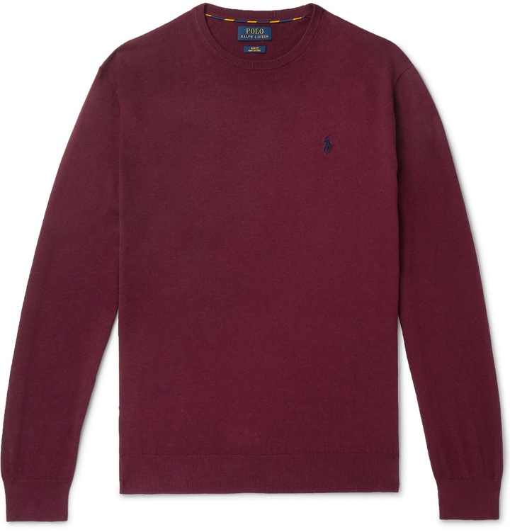 Photo: Polo Ralph Lauren - Slim-Fit Pima Cotton Sweater - Burgundy