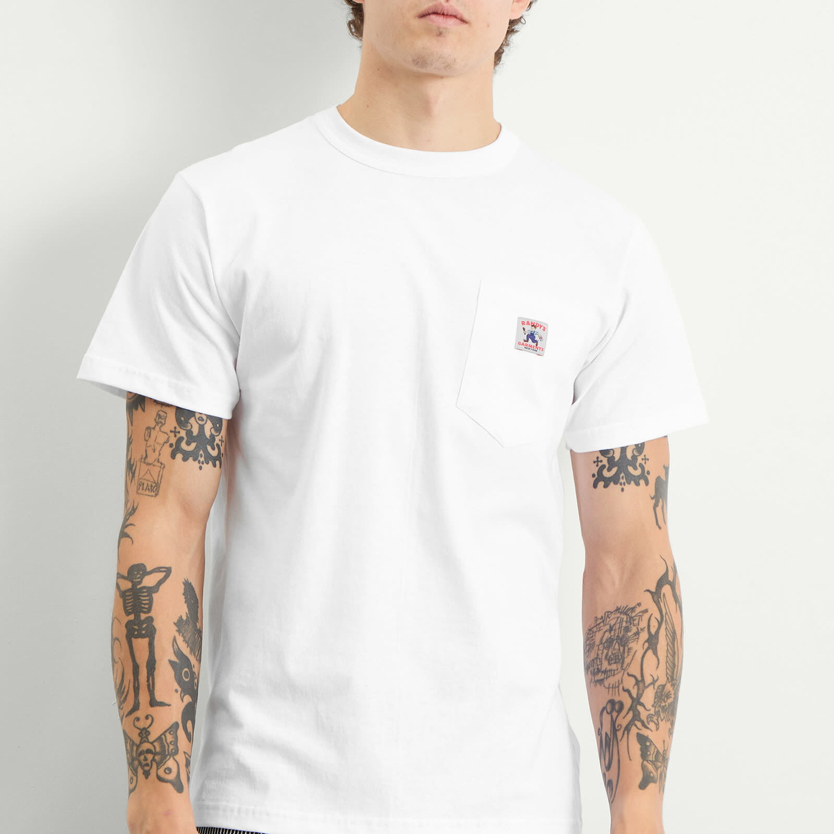 Randy's Garments Men's Randy’s Garments  Logo Pocket T-Shirt in White
