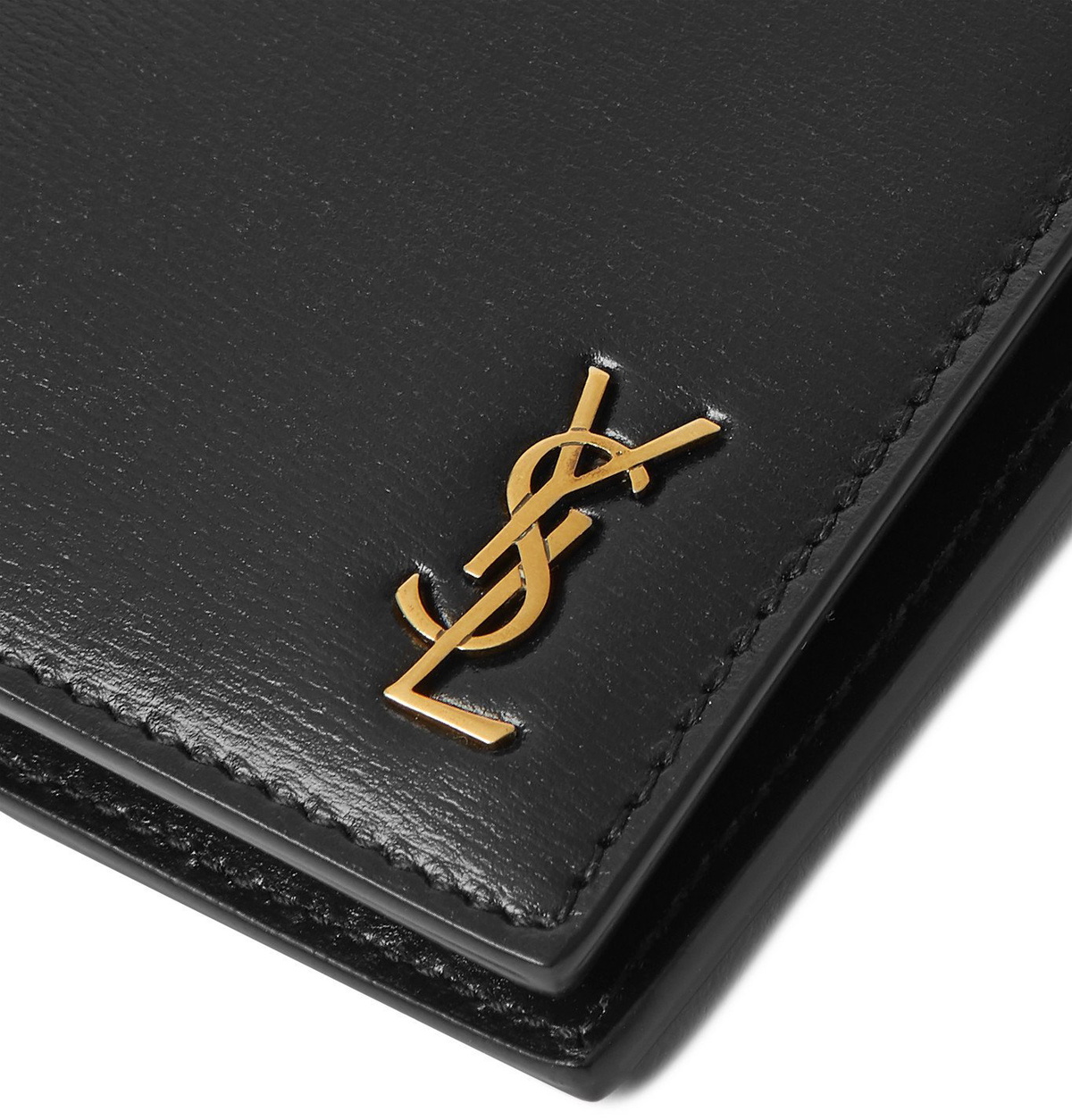 SAINT LAURENT - Logo-Appliquéd Leather Billfold Wallet - Black