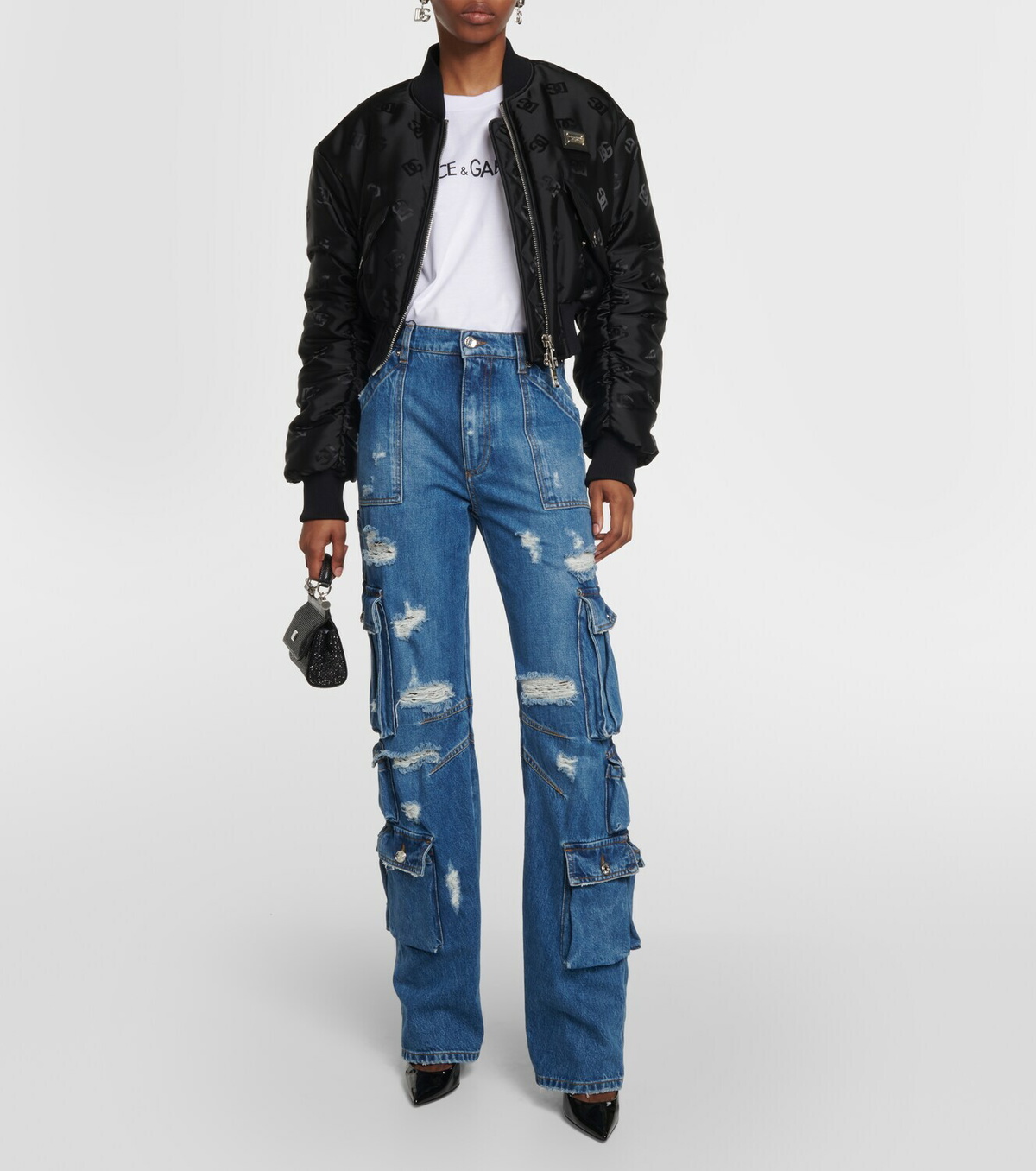 Dolce&Gabbana DG cropped cotton jersey T-shirt