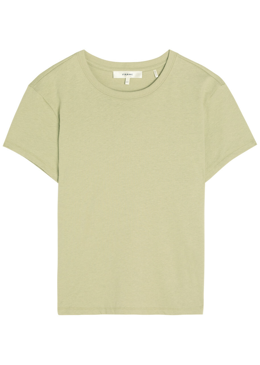 Frame The Vintage Baby Cotton-blend T-shirt Green