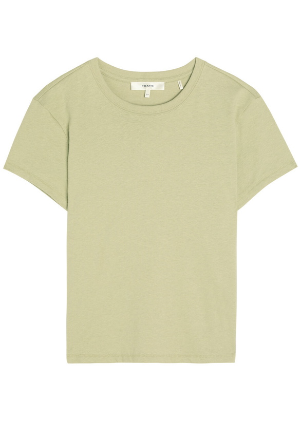 Photo: Frame The Vintage Baby Cotton-blend T-shirt Green