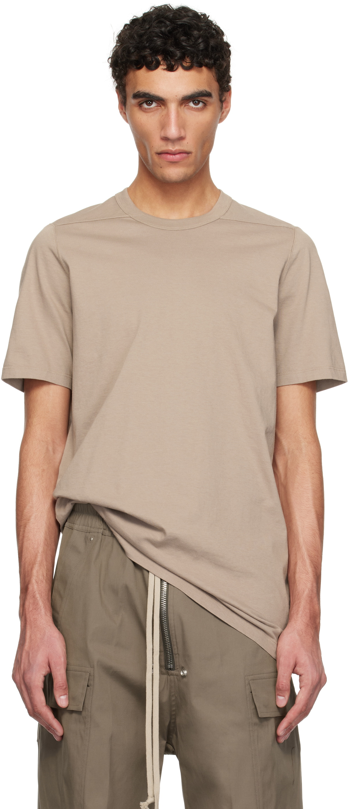Rick Owens Taupe Hollywood Level T-shirt Rick Owens