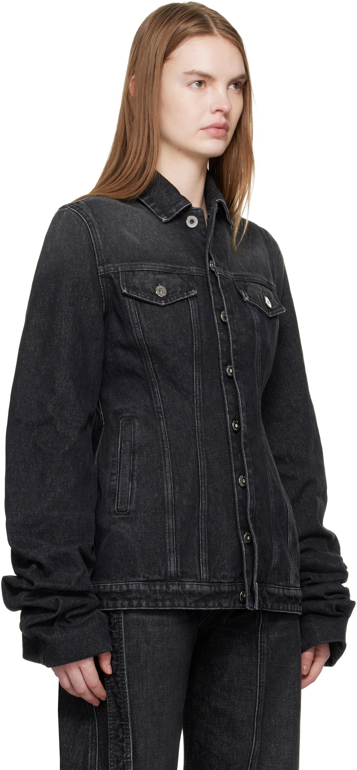 Jean Paul Gaultier Black Oversized Sleeves Denim Jacket