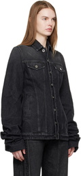 Jean Paul Gaultier Black Oversized Sleeves Denim Jacket