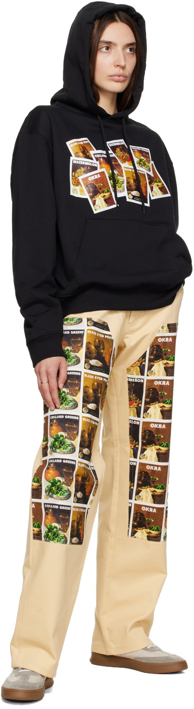 Sky High Farm Workwear Black Denim Tears Edition Printed Hoodie