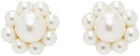 Simone Rocha White Mini Daisy Stud Earrings