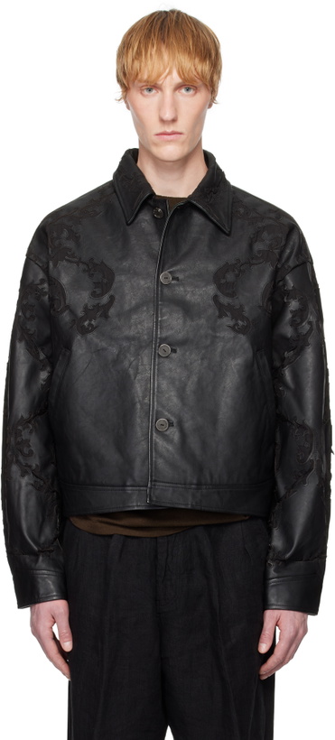 Photo: Professor.E Black Horse Laser Leather Jacket