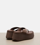 Chloé Nama leather platform thong sandals