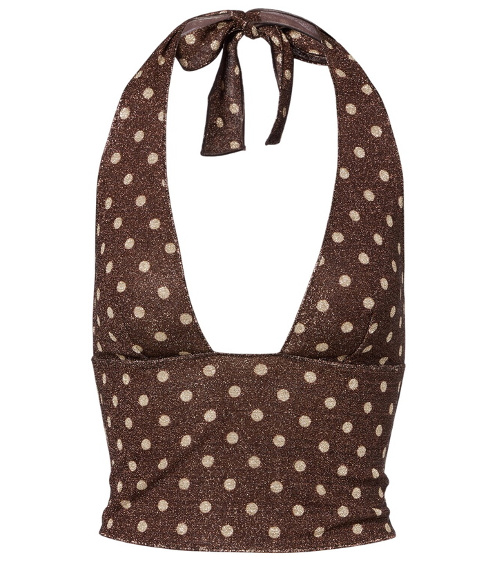 Photo: Oséree Lumière polka-dot halterneck crop top