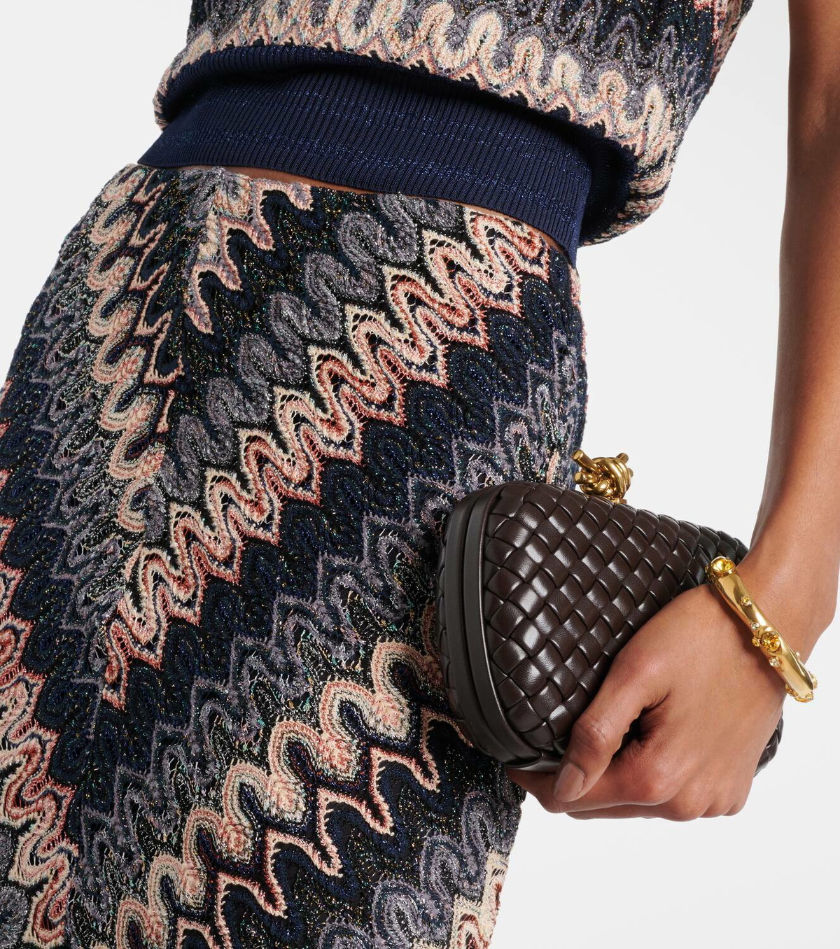 Missoni Zig Zag metallic knit maxi skirt Missoni