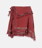 Isabel Marant Feriel embroidered silk wrap miniskirt