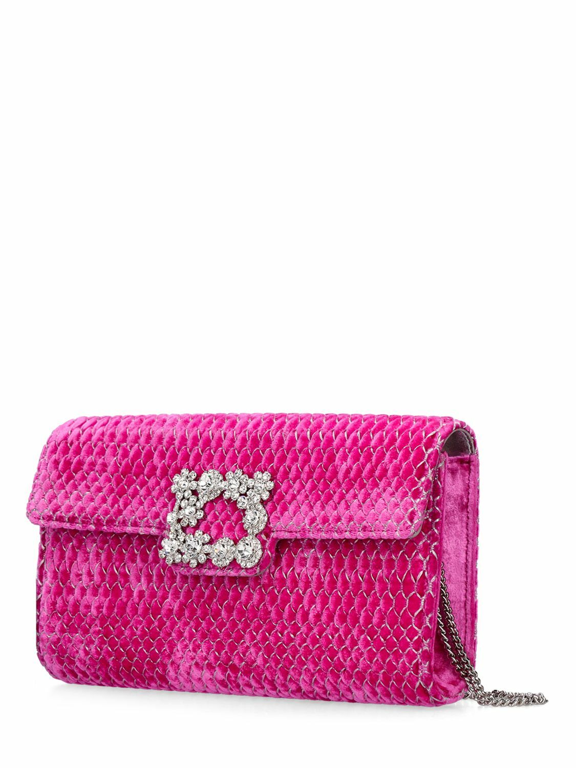 クラッチバッグ Roger Vivier Envelope Flap Flower Buckle ROGER VIVIER - Flower Buckle Envelope Flap Clutch Roger Vivier
