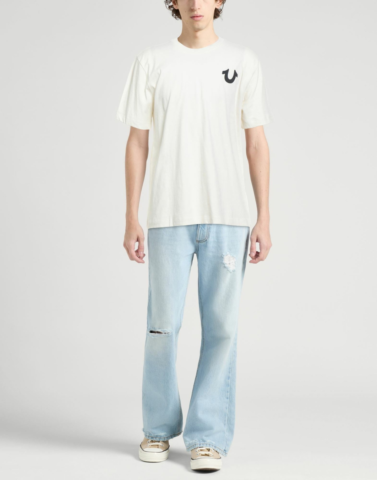 True Religion Mens T-shirt Ivory