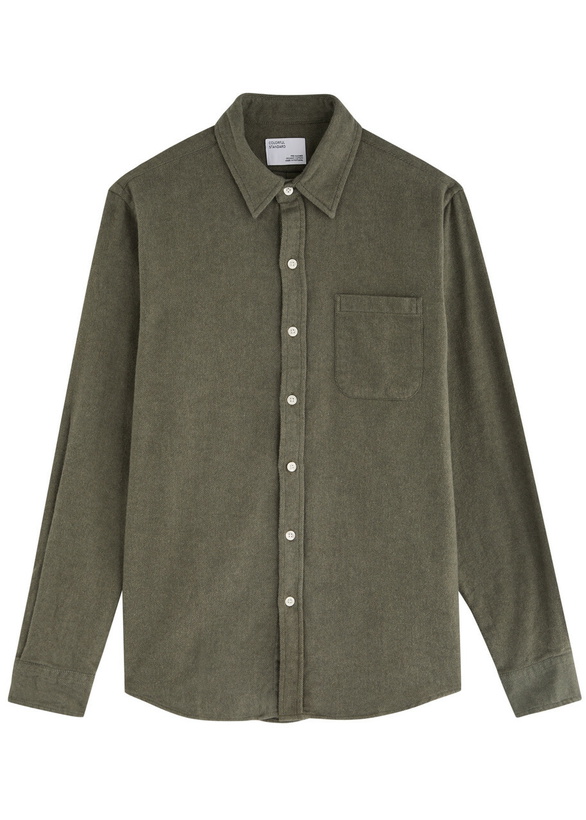 Photo: Colorful Standard Flannel Shirt Olive