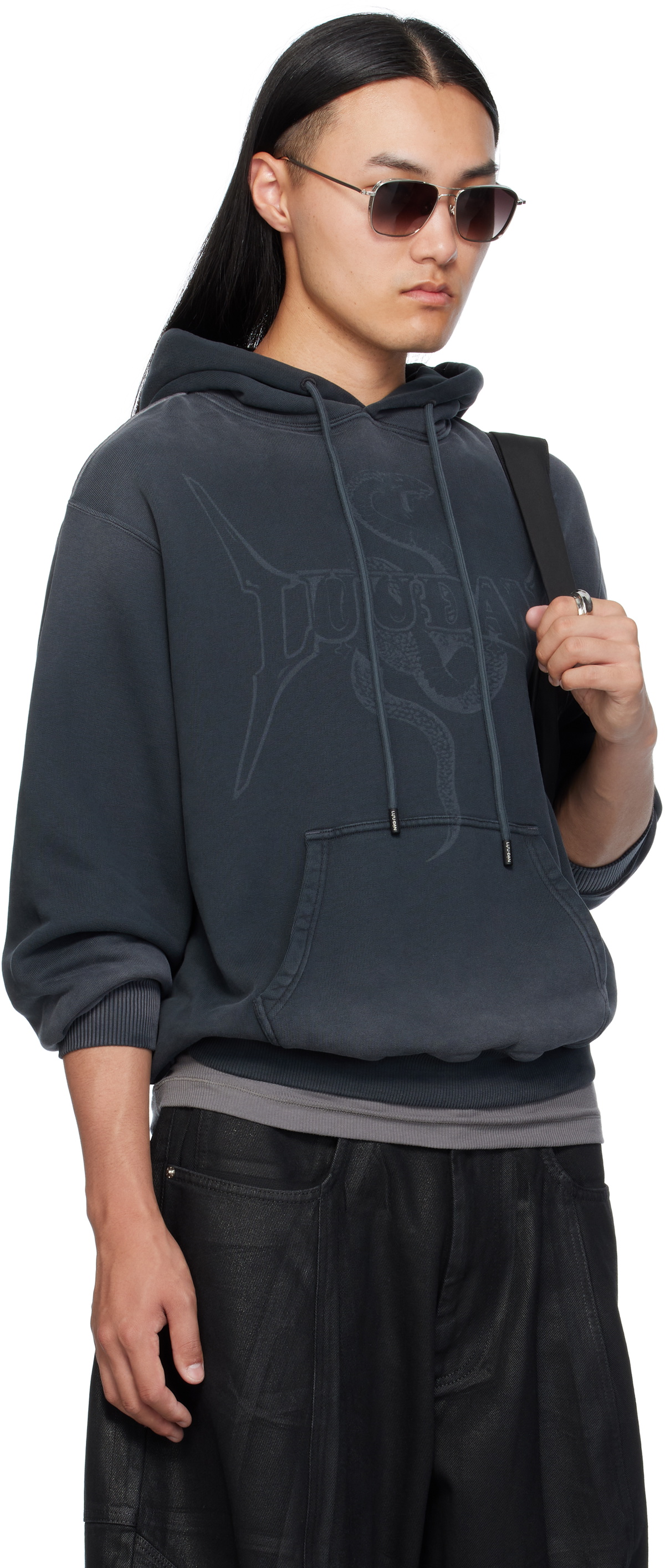 LU'U DAN Gray Slouch Hoodie