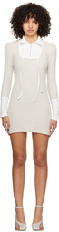 Kijun Beige Square Half-Zip Minidress