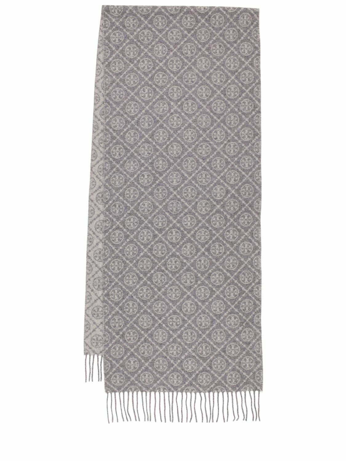 マフラー・ストール TORY BURCH WOOL BLEND SCARF WITH LOGO Tory Burch Logo-monogrammed Wool-blend Scarf - Black - One