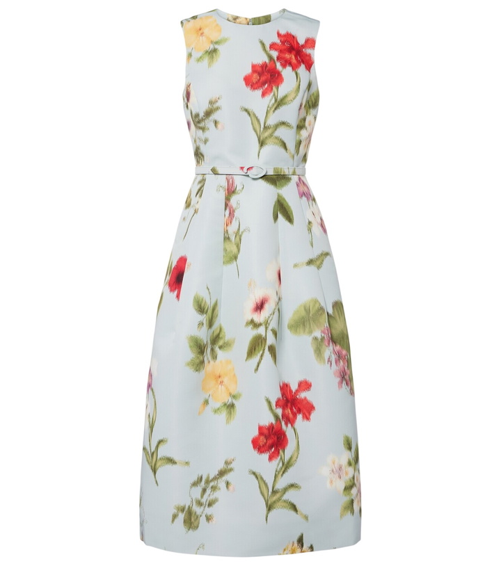 Photo: Oscar de la Renta Belted floral faille cocktail dress