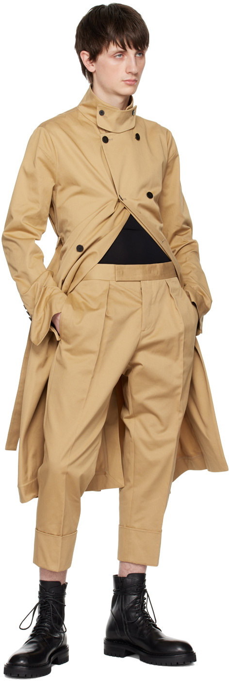 SAPIO Beige Double-Breasted Trench Coat SAPIO