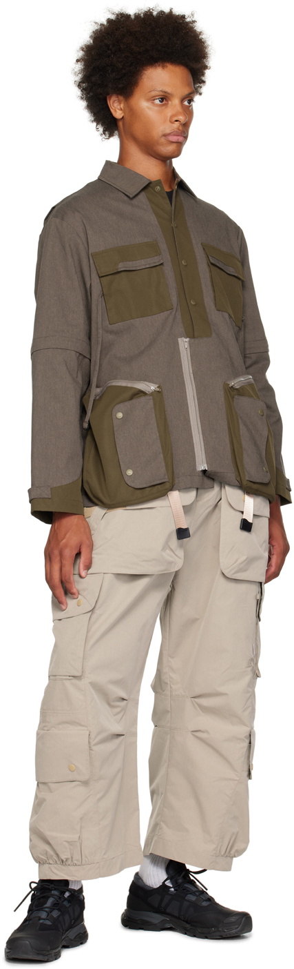 Archival Reinvent Beige Belted Cargo Pants
