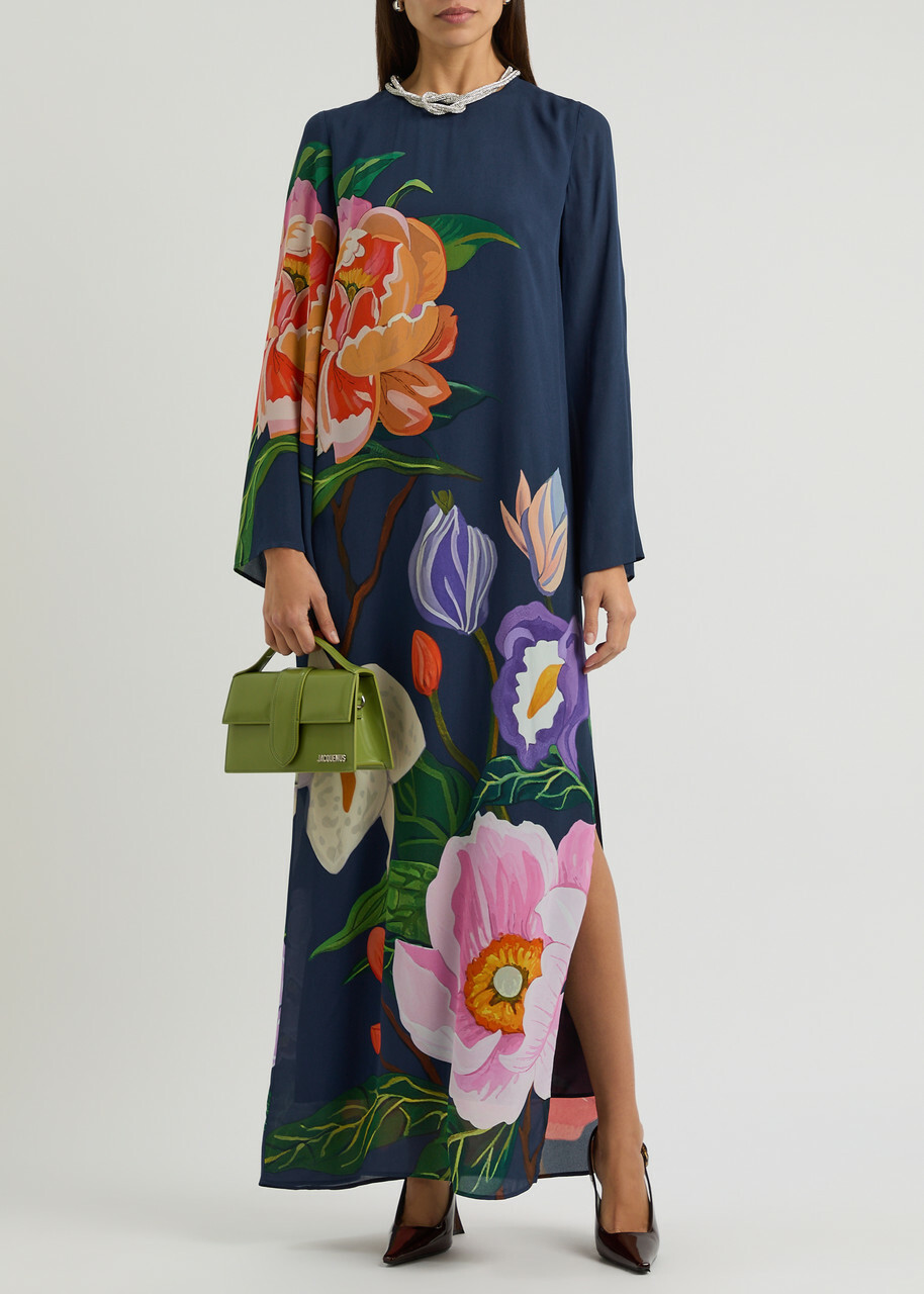 Borgo DE Nor Capucine Floral-print Maxi Dress Navy