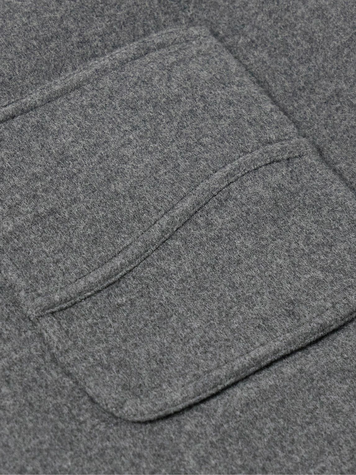 Stòffa - Wave Brushed Double-Faced Merino Wool Overshirt - Gray