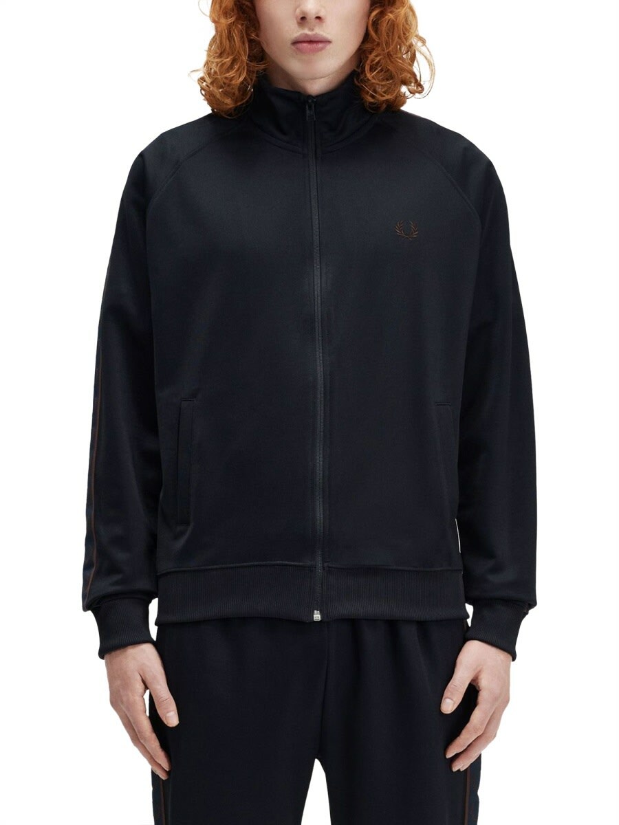 Fred Perry Laurel Taped Track Jacket White Fred Perry
